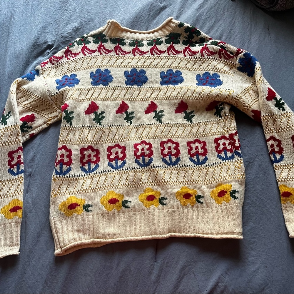 SHEIN sweater, floral patterns, wool like material.